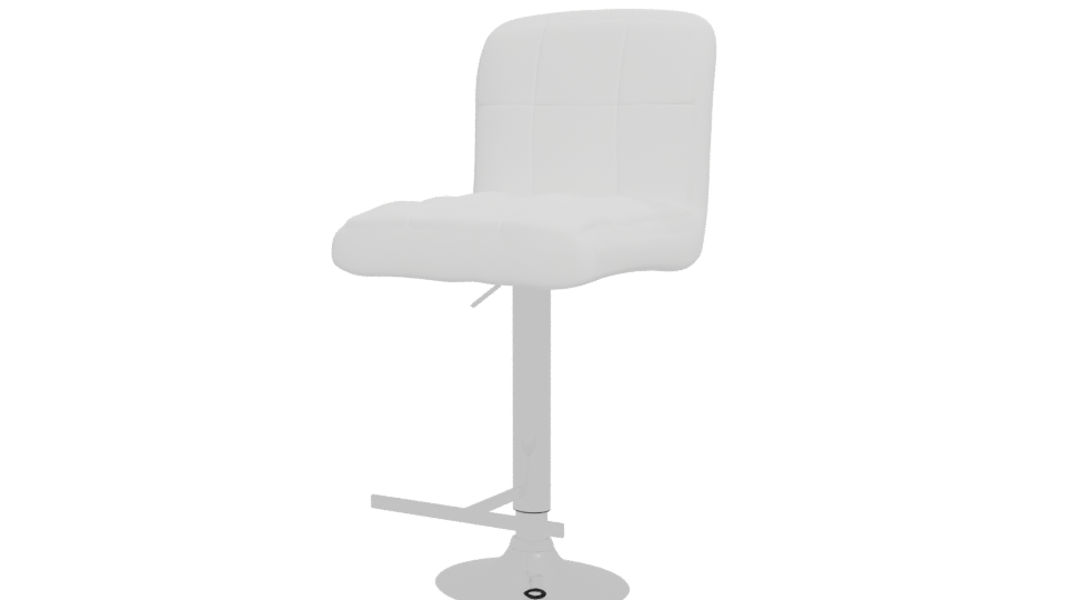 Sleek White Barstool 3D Model - Professional 3D Model Render 12