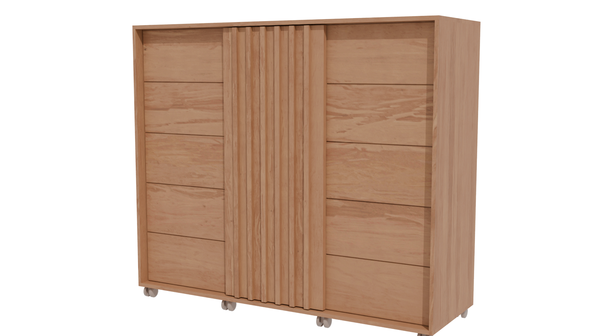 Stylish Wooden Storage Cabinet Model - Professional 3D Model Render 12