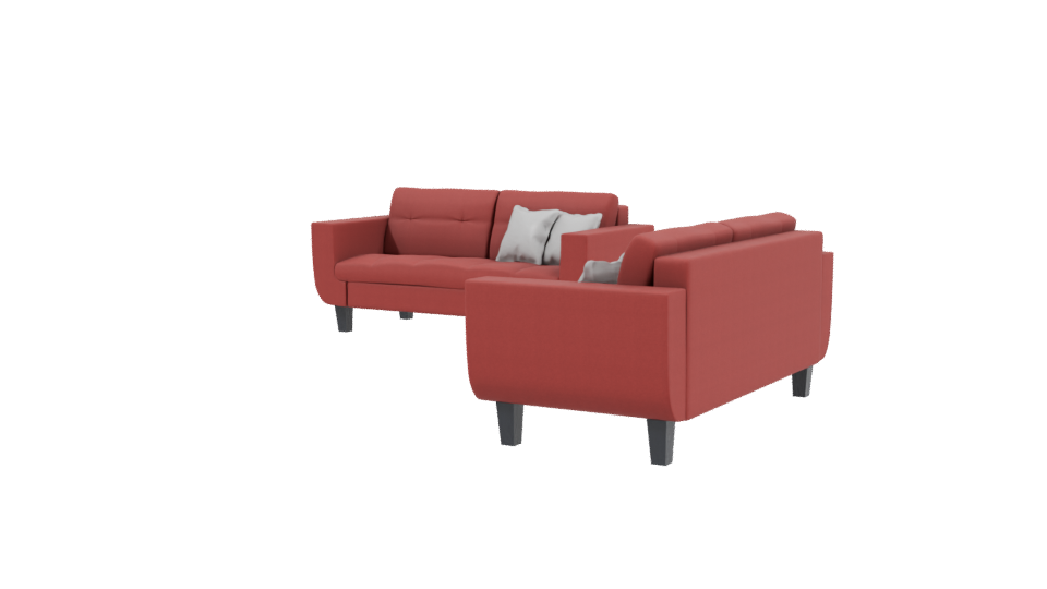 Elegant Modern Sofa Set 3D Model - Professional 3D Model Render 3