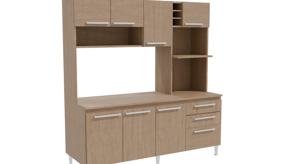 Modern Wooden Cabinet 3D Model - Professional 3D Model Render 10