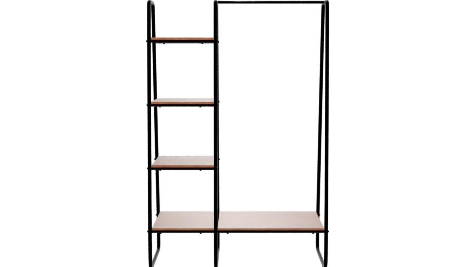Modern Wooden Shelf Unit 3D - Professional 3D Model Render 11