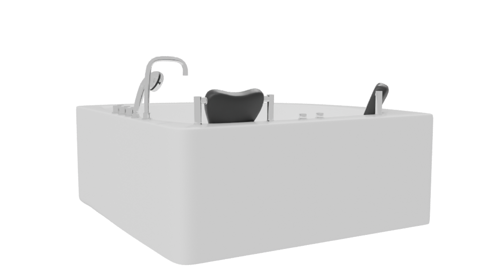 Elegant Corner Bathtub Model 3D - Professional 3D Model Render 7