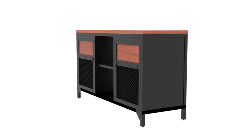 Industrial Style Storage Console 3D - Professional 3D Model Render 13