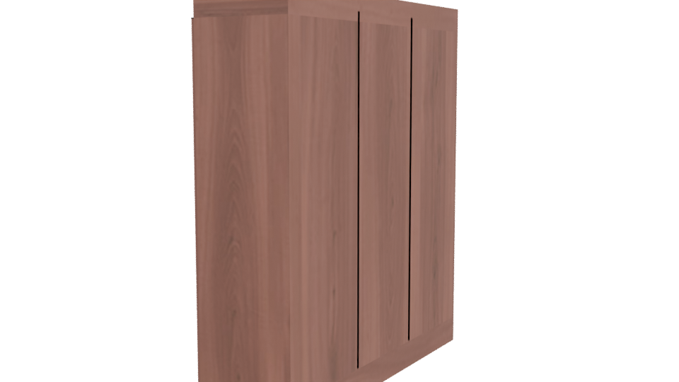 Stylish Wooden Storage Cabinet Model - Professional 3D Model Render 3