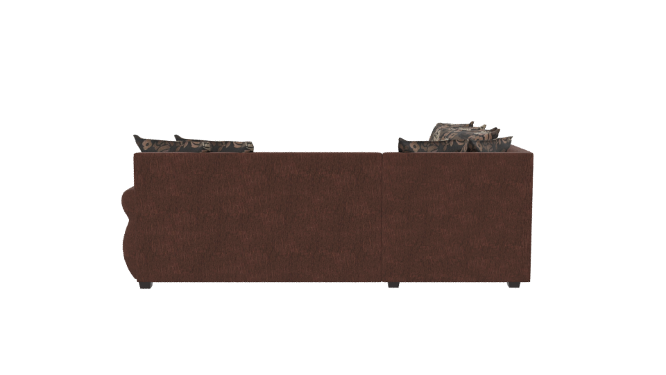 Bolonia Coffee Fabric Sectional Sofa 3D - Professional 3D Model Render 2