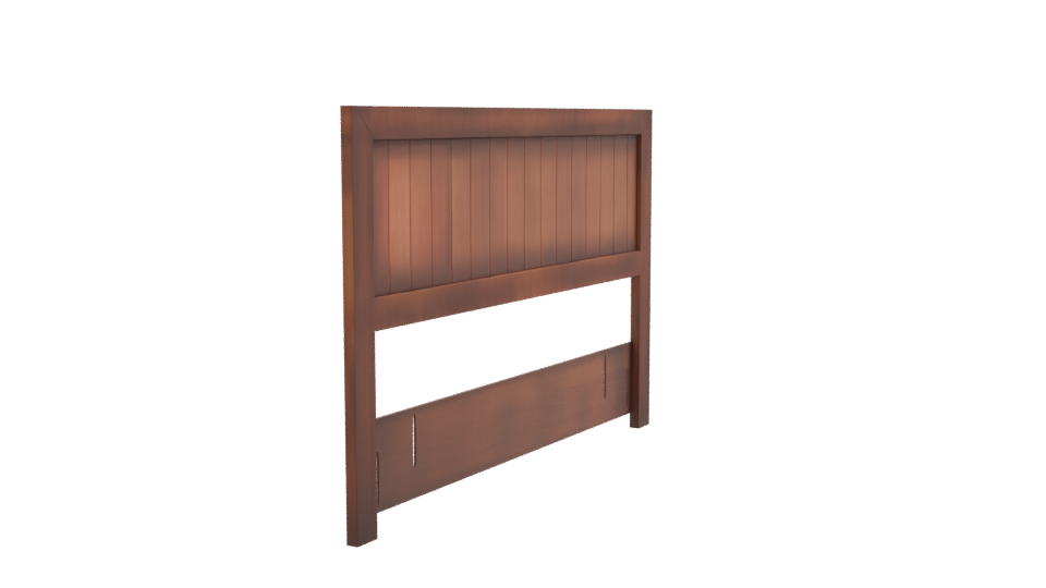 Stylish Wooden Bed Headboard Model - Professional 3D Model Render 9
