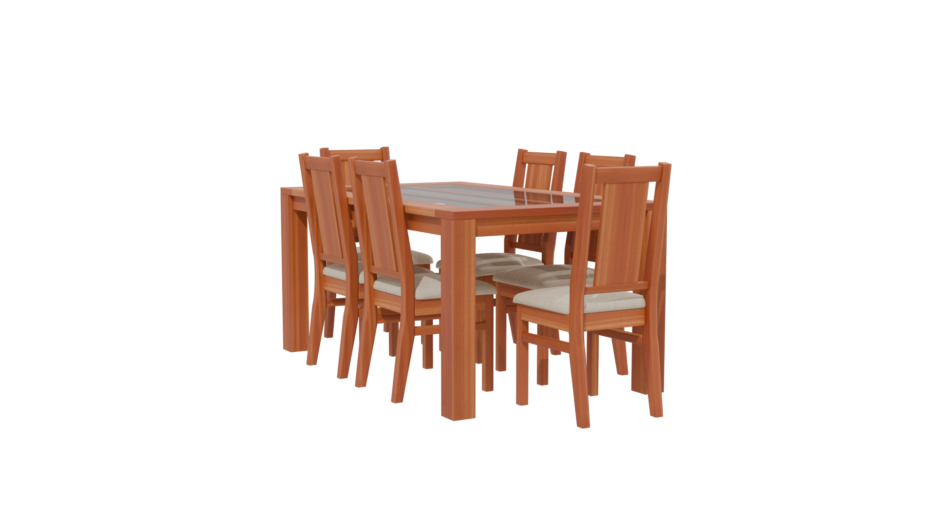 Elegant Wooden Dining Set 3D - Professional 3D Model Render 22
