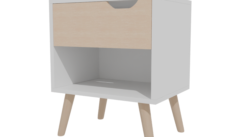 Minimalist Wooden Nightstand 3D Model - Professional 3D Model Render 12