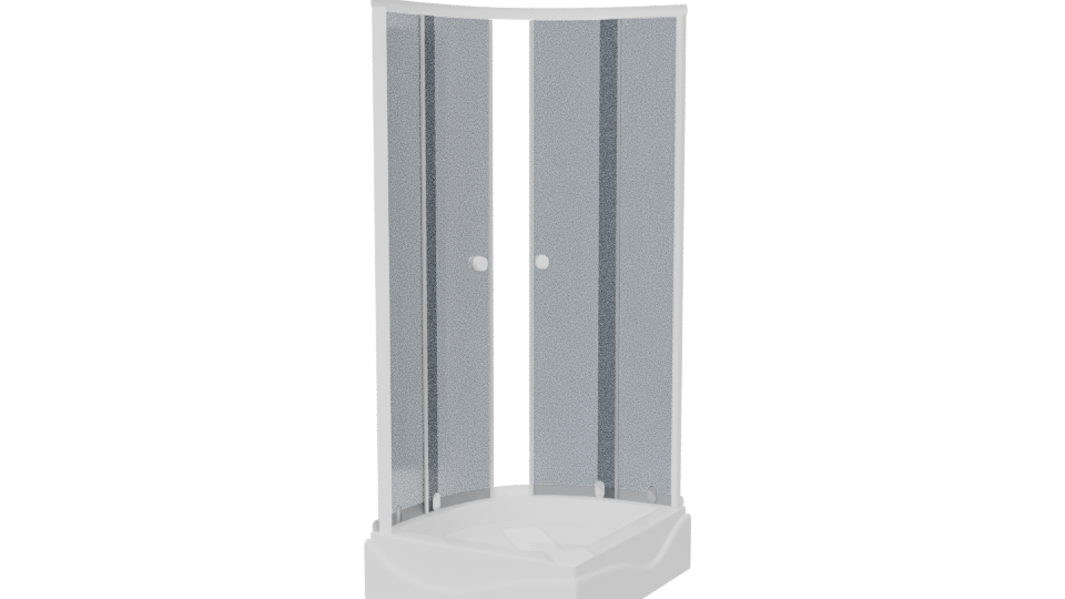 Curved Glass Shower Enclosure 3D Model - Professional 3D Model Render 6