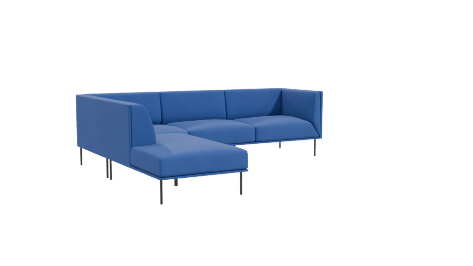 Modern Blue Sectional Sofa Model - Professional 3D Model Render 10