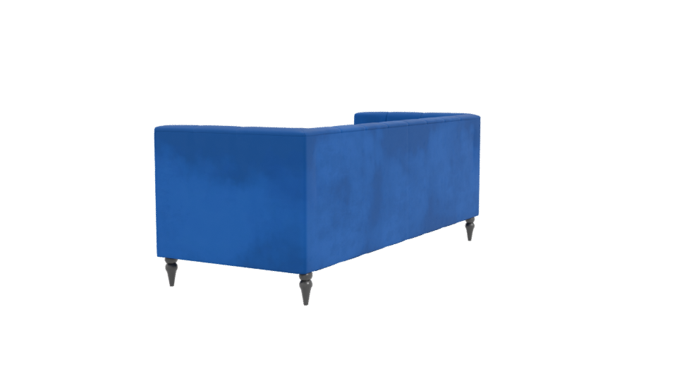 Contemporary Blue Fabric Sofa 3D Model - Professional 3D Model Render 3