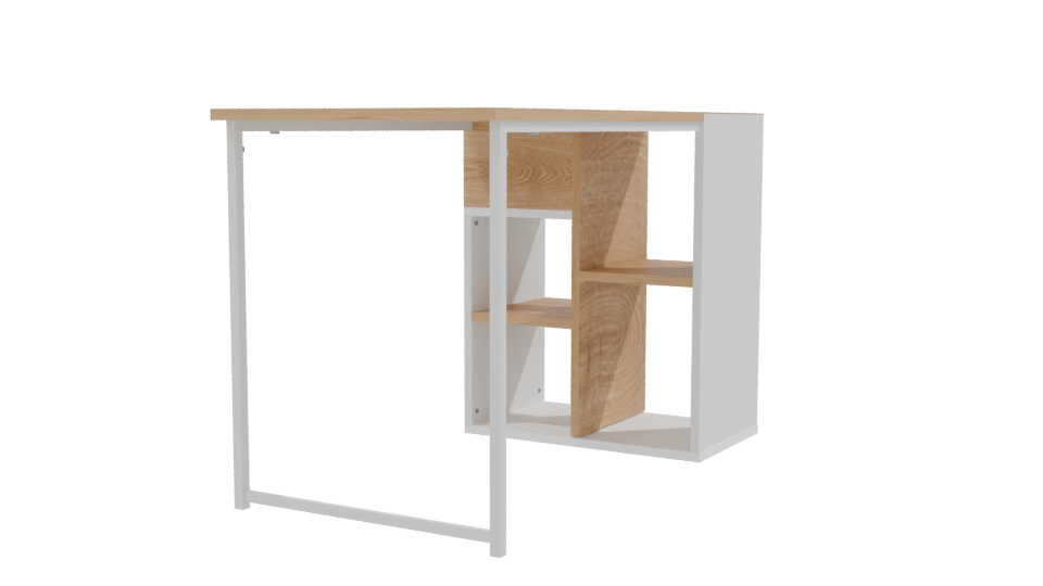 Minimalist Desk with Drawers 3D - Professional 3D Model Render 9