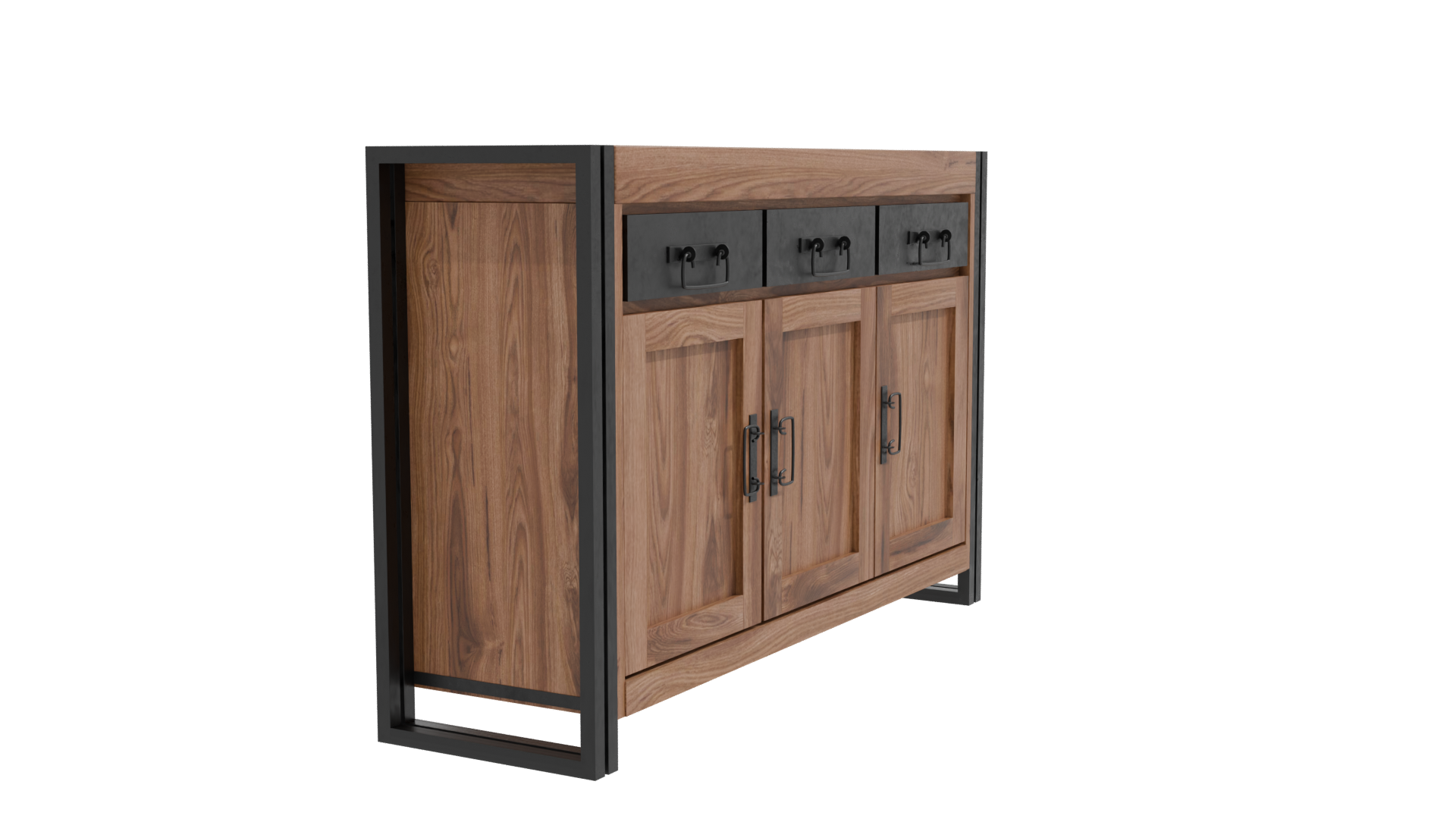 Stylish Wooden Sideboard Model - Professional 3D Model Render 9