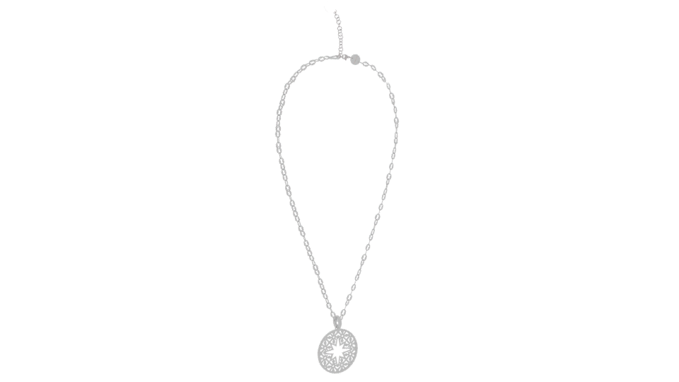 Elegant Silver Pendant Necklace 3D - Professional 3D Model Render 10