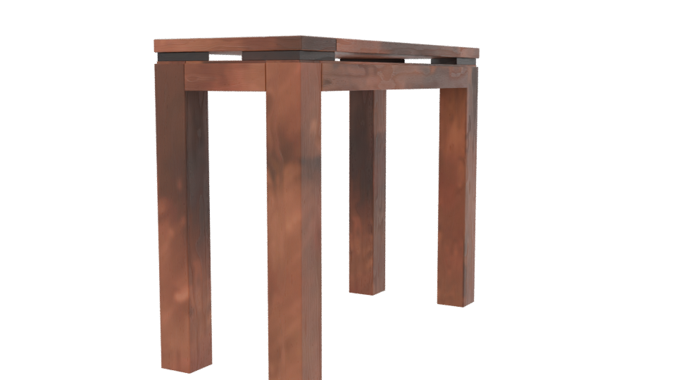 Rustic Wooden Farmhouse Table 3D Model - Professional 3D Model Render 6