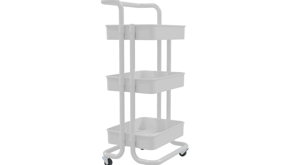 Stylish Multi-Tier Utility Cart 3D - Professional 3D Model Render 9