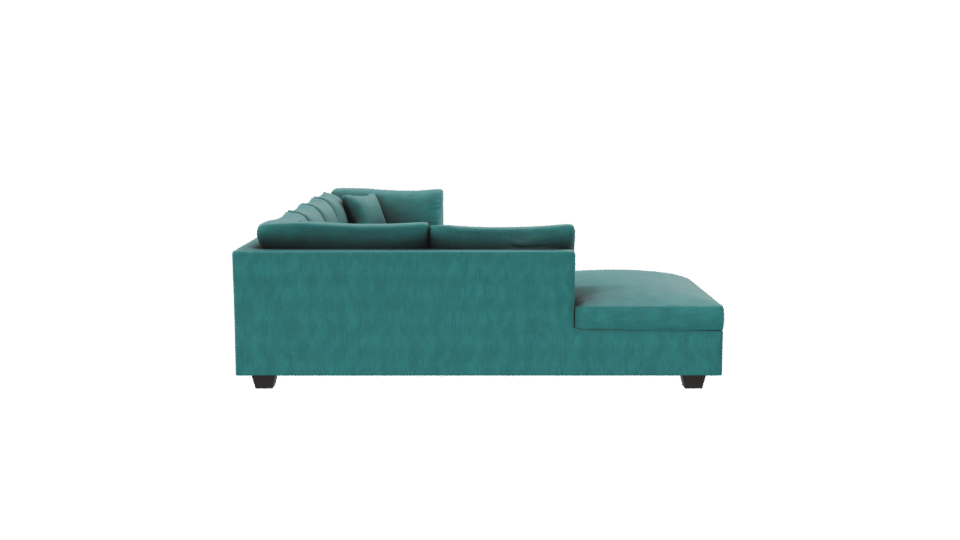 Luxe Teal Sectional Sofa 3D - Professional 3D Model Render 8