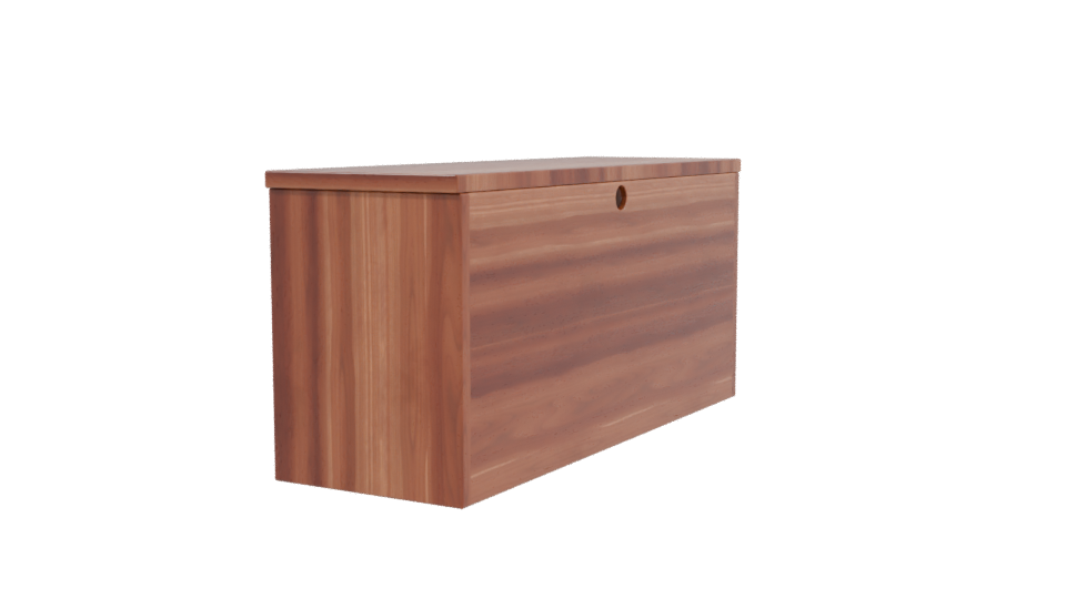 Elegant Wooden TV Stand with Storage Baskets 3D Model - Professional 3D Model Render 3