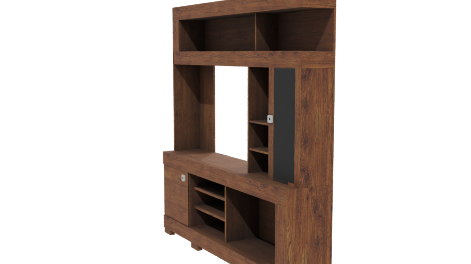 Contemporary Wooden Media Console - Professional 3D Model Render 13