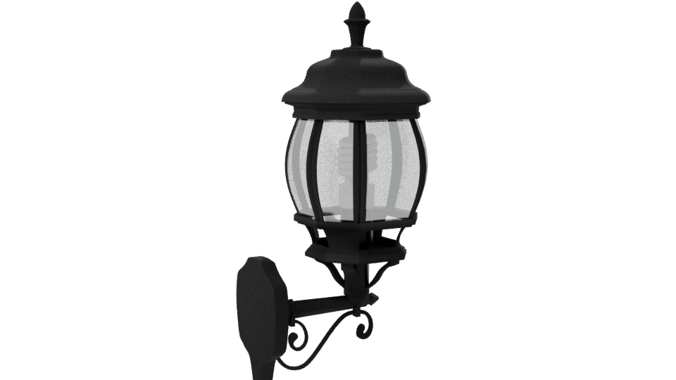 Black Wall Lantern 3D Model - Professional 3D Model Render 7