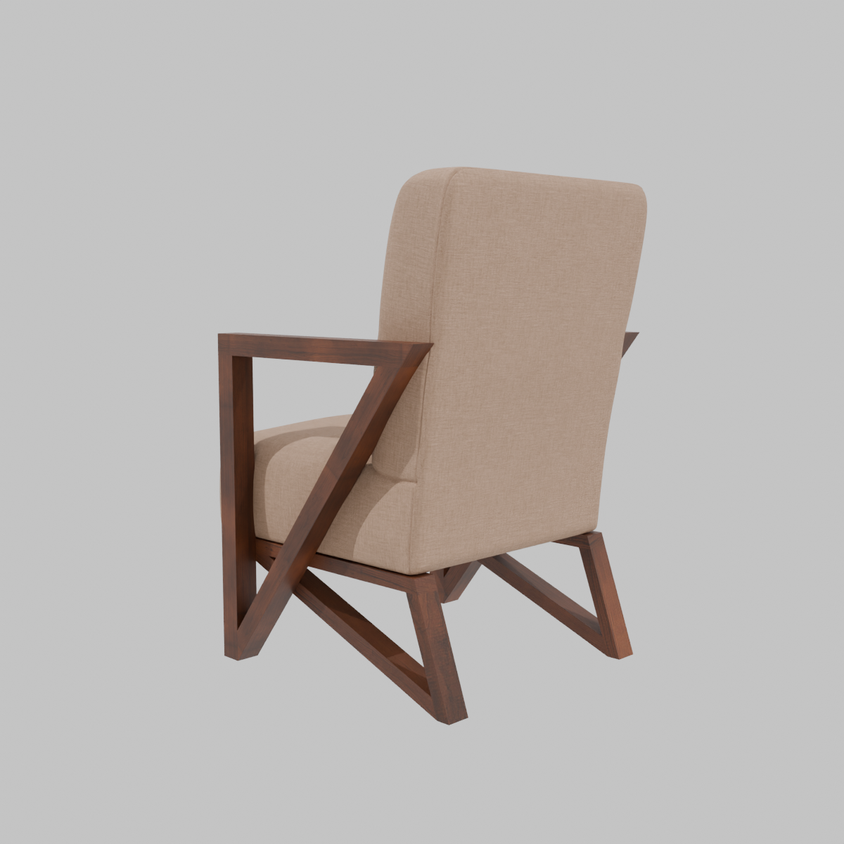 Minimalist Fabric Armchair Model - Professional 3D Model Render 11