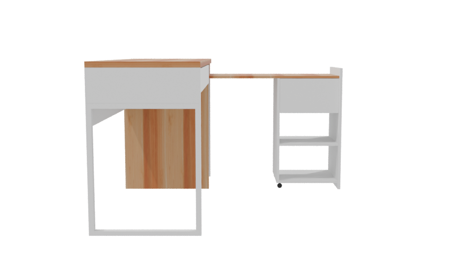 Modern Minimalist Desk with Storage 3D Model - Professional 3D Model Render 8