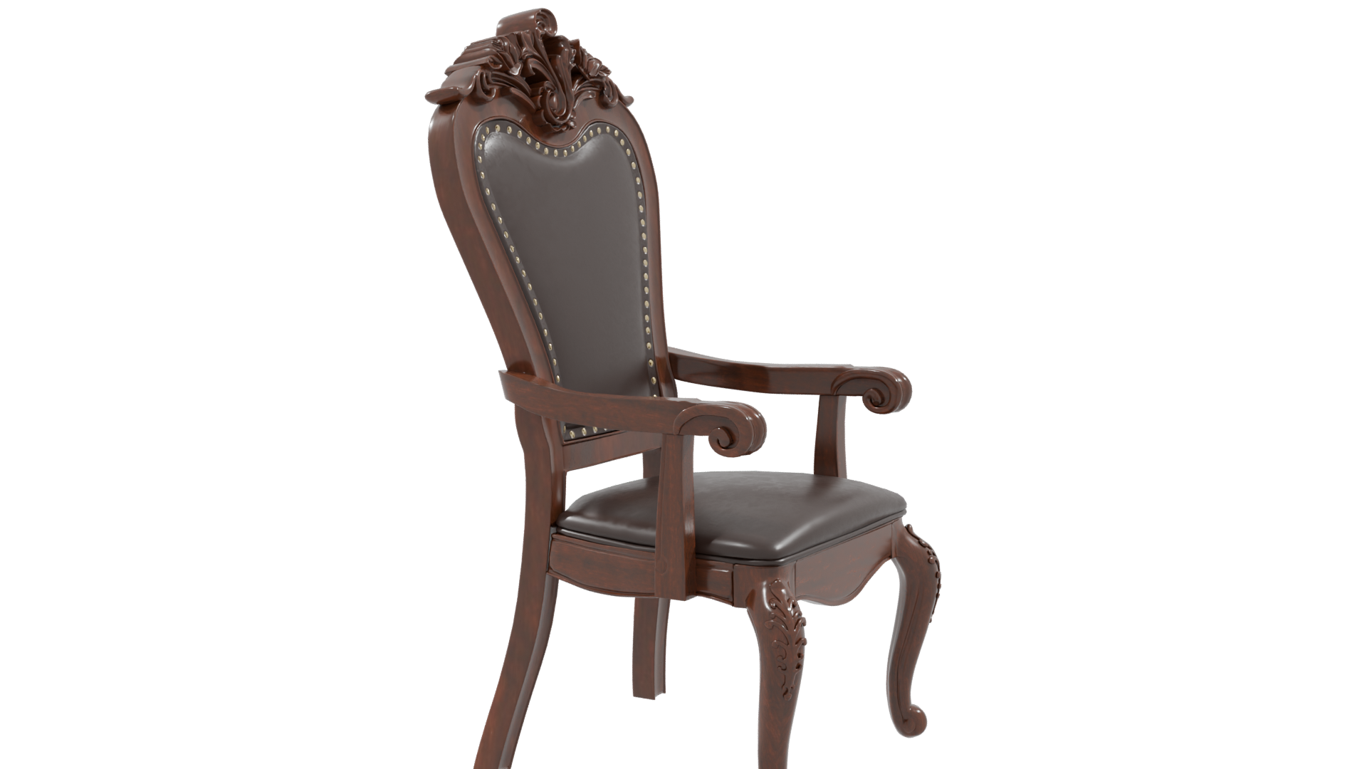 Vintage Ornate Wooden Chair 3D - Professional 3D Model Render 9