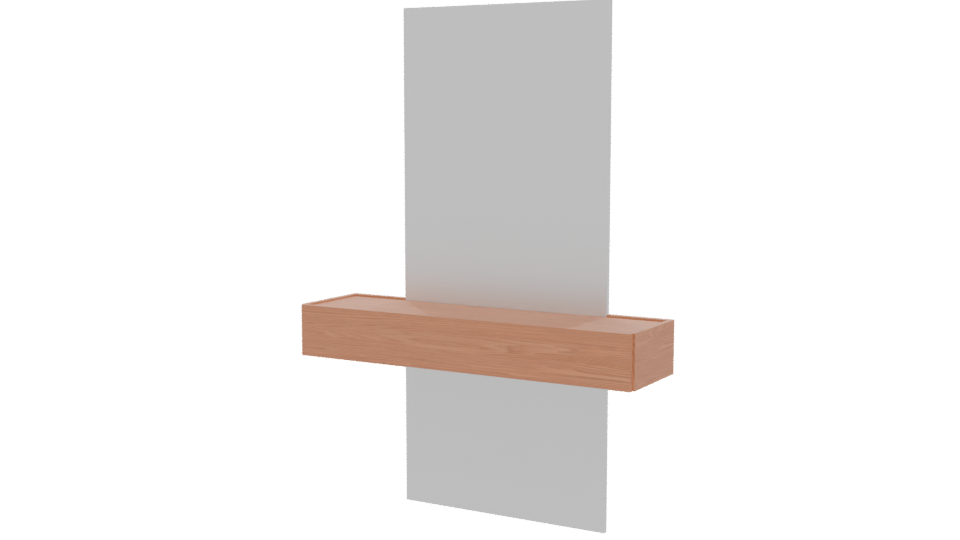 Minimalist Wooden Shelf Mirror Model - Professional 3D Model Render 12
