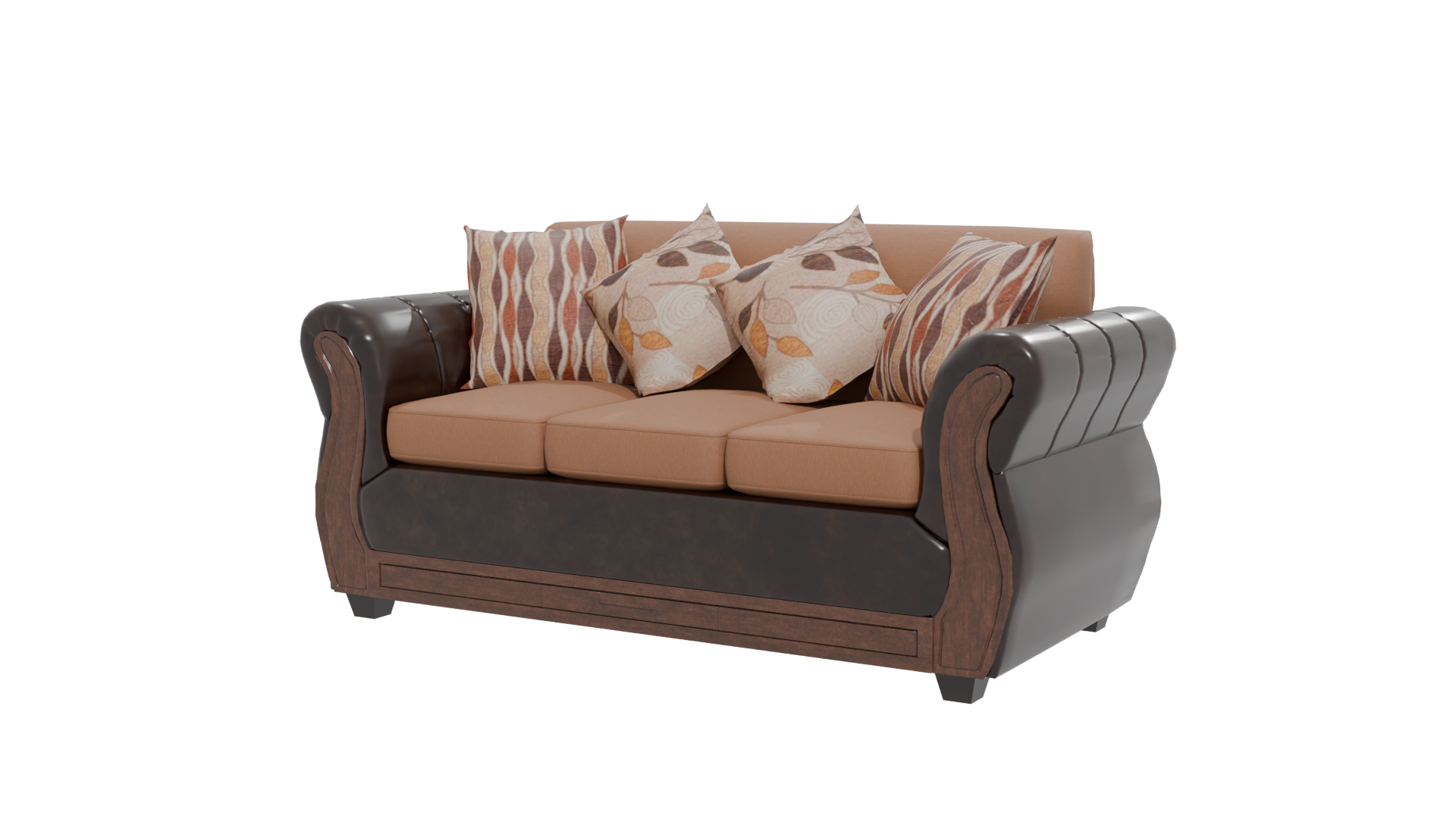 Elegant Brown Sofa 3D Model - Professional 3D Model Render 12