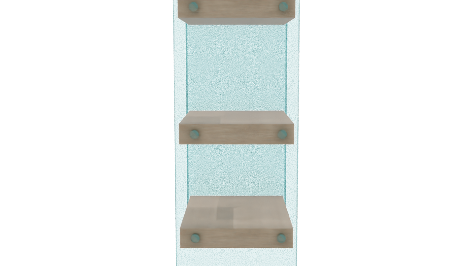 Minimalist Glass Wooden Shelf - Professional 3D Model Render 8