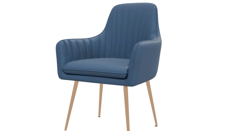 Elegant Blue Accent Chair 3D - Professional 3D Model Render 12