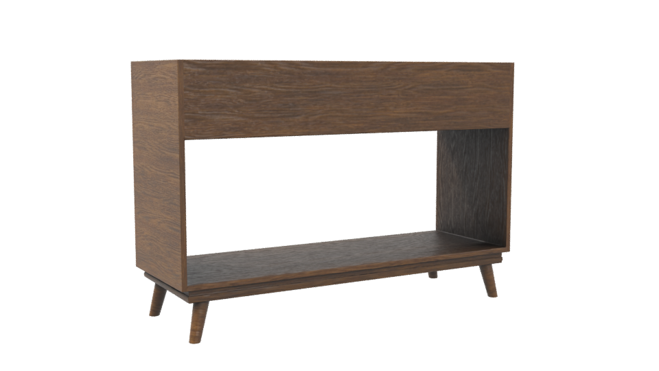Stylish Vintage Wooden Console Table 3D Model - Professional 3D Model Render 4