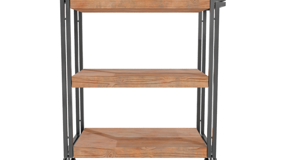 Industrial Wooden Shelf Rack 3D - Professional 3D Model Render 5