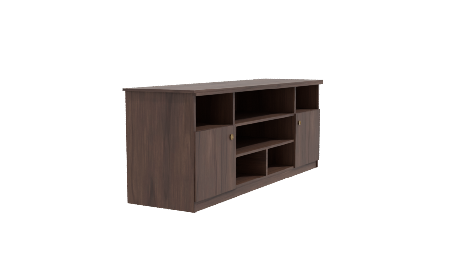Stylish Wooden TV Stand Model - Professional 3D Model Render 9