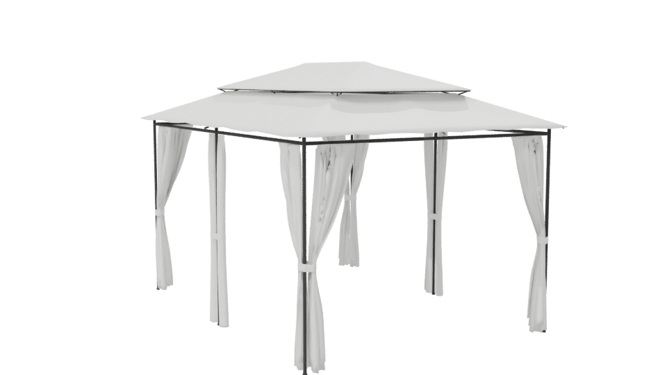 Toldo Perola with Curtains 3D - Professional 3D Model Render 7