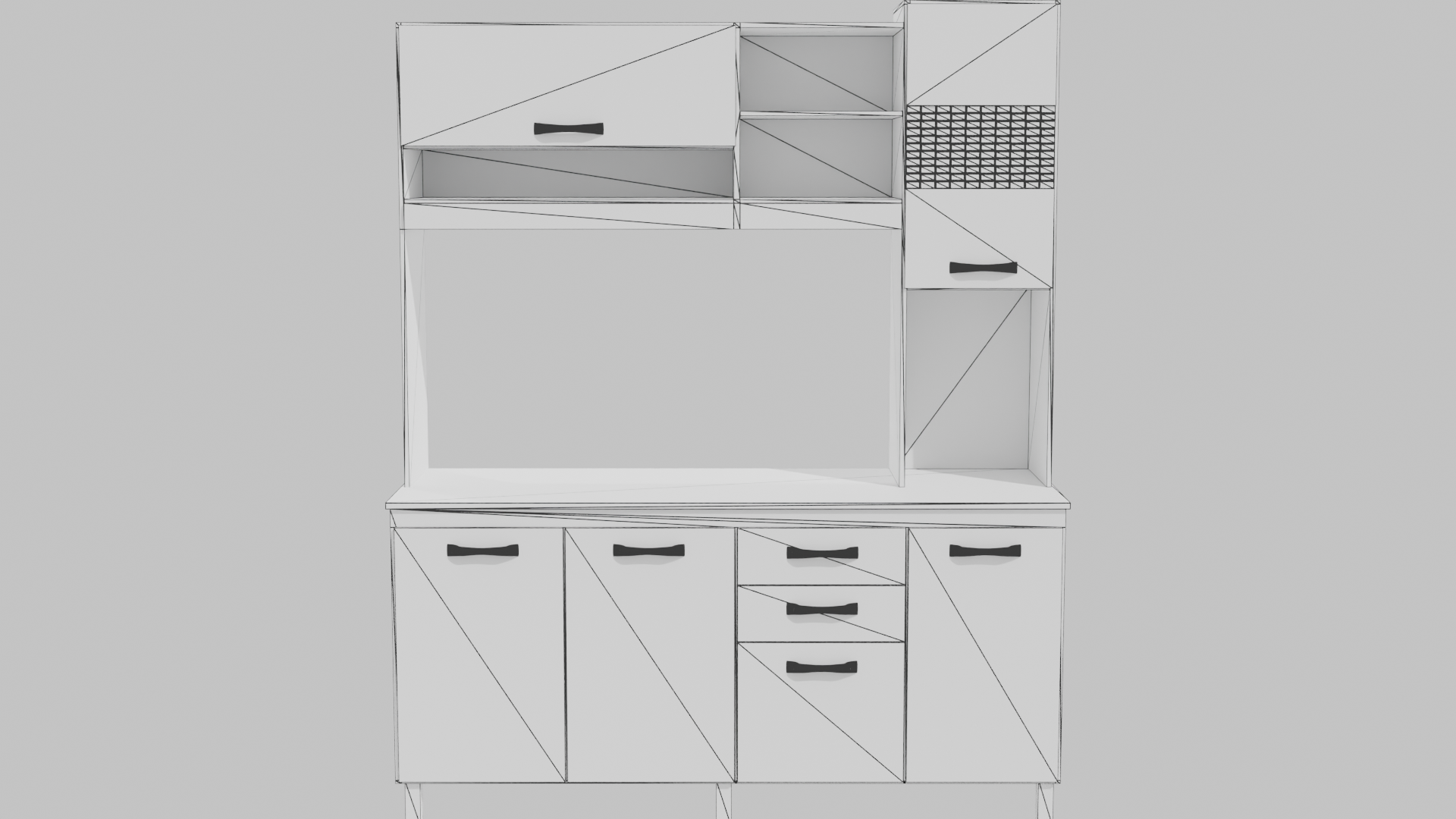 Stylish Kitchen Storage Unit 3D - Professional 3D Model Render 16