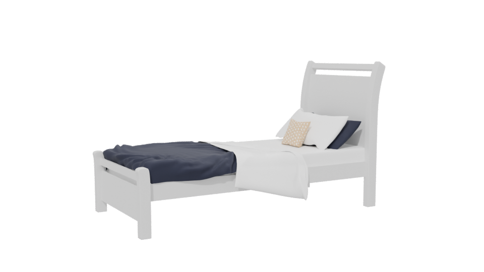 Elegant Minimalist Twin Bed 3D Model - Professional 3D Model Render 13