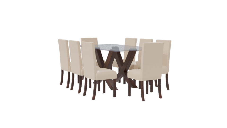 Elegant Modern Dining Table Set 3D Model - Professional 3D Model Render 7