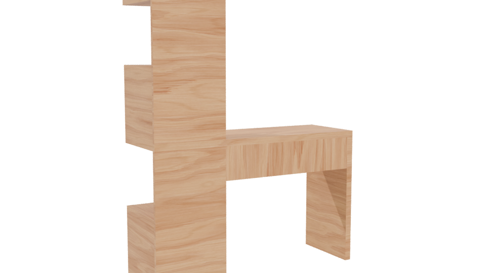 Modern Wooden Desk Model 3D - Professional 3D Model Render 4