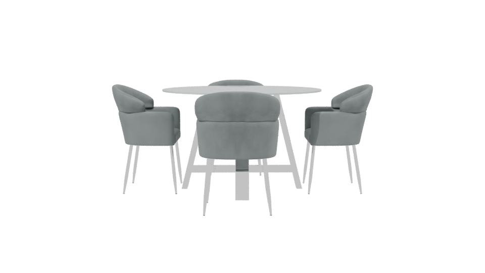 Stylish Dining Table Set 3D - Professional 3D Model Render 2
