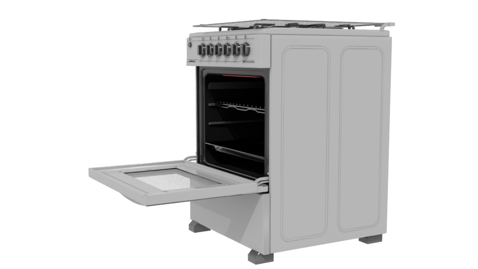 Compact Gas Oven Range 3D Model - Professional 3D Model Render 13