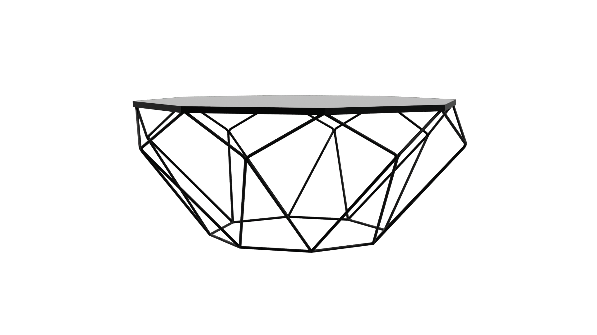 Geometric Low-Poly Coffee Table - Professional 3D Model Render 10