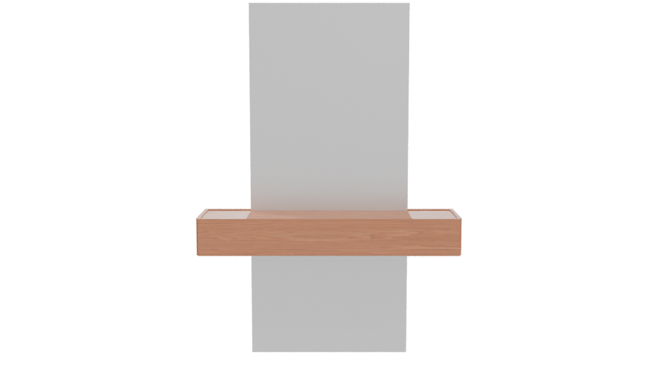 Minimalist Wooden Shelf Mirror Model - Professional 3D Model Render 11
