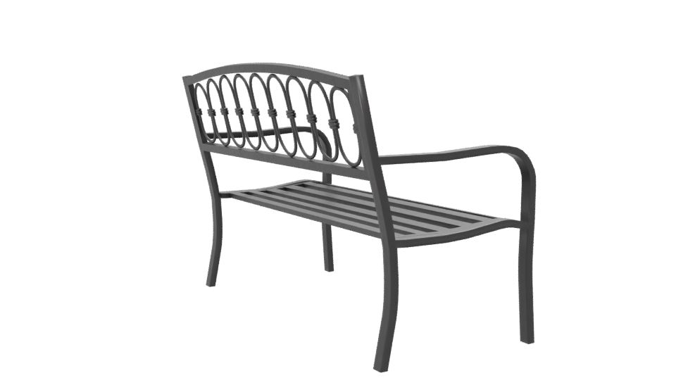 Stylish Outdoor Metal Bench 3D - Professional 3D Model Render 7