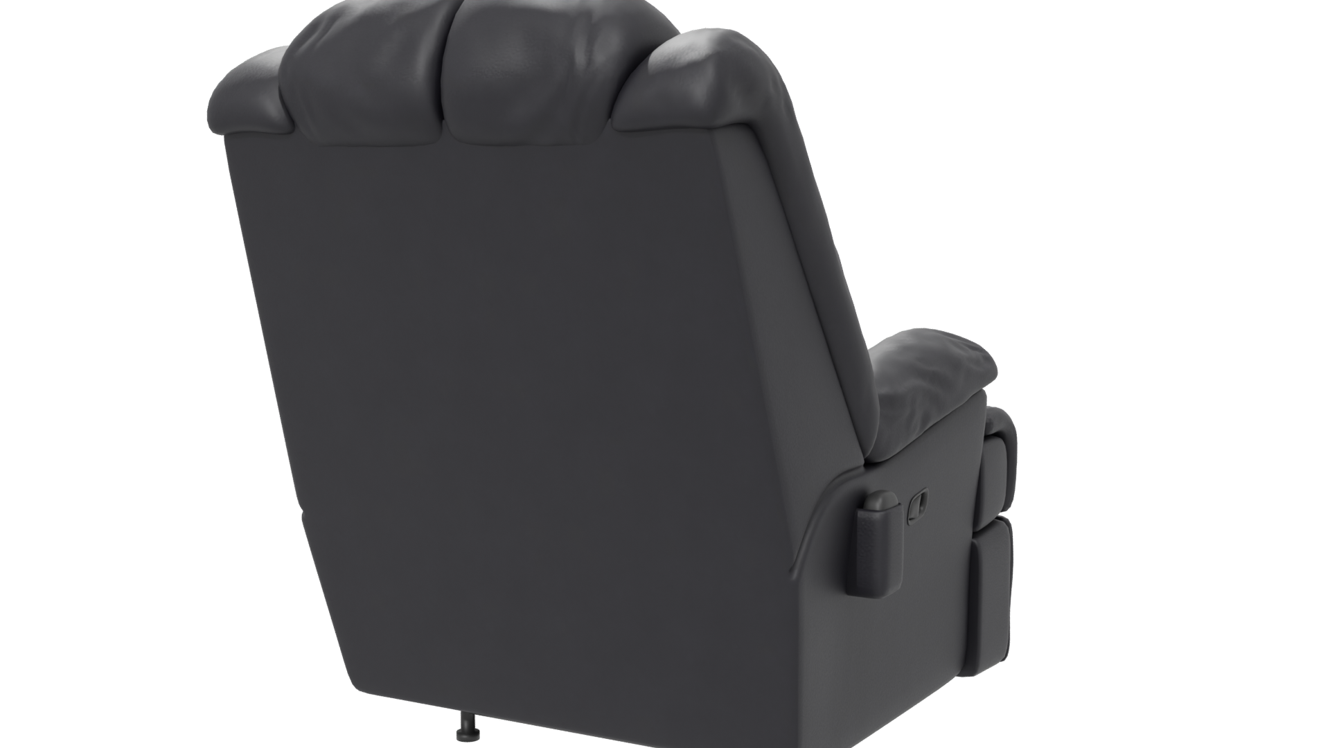 Realistic Black Leather Recliner Armchair 3D Model - Professional 3D Model Render 6