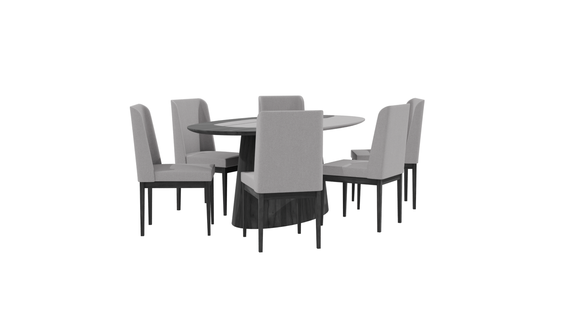Stylish Round Dining Table Set - Professional 3D Model Render 9