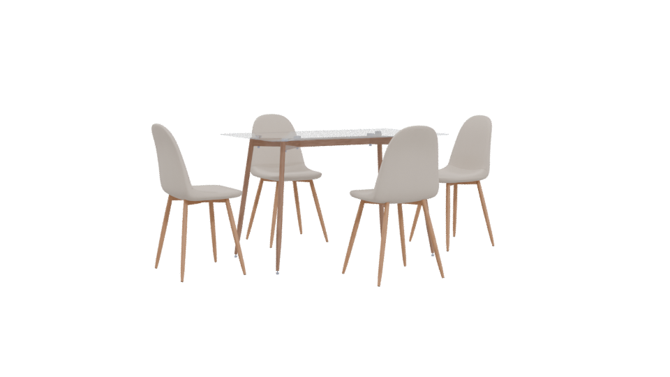 Stylish Dining Table Set 3D - Professional 3D Model Render 4