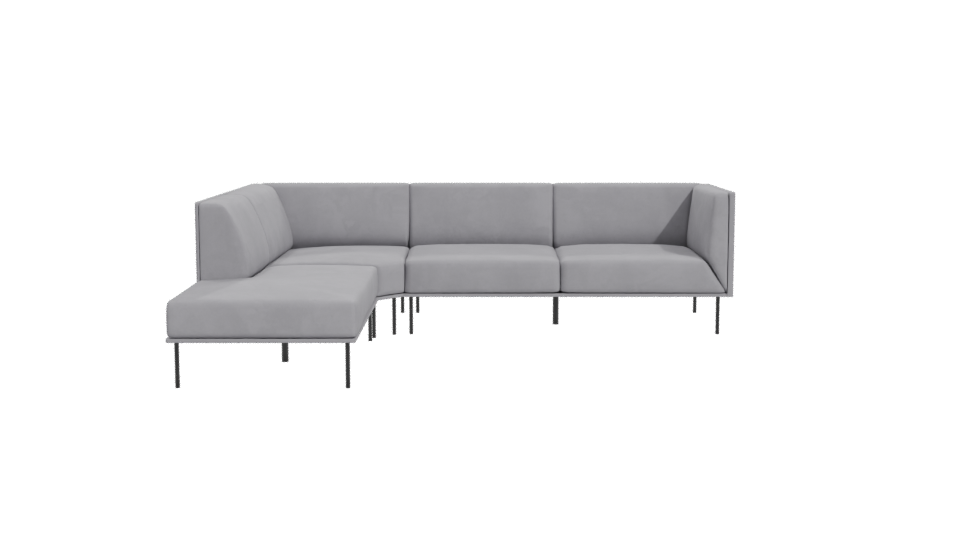 Sectional Sofa Model in Gray - Professional 3D Model Render 11