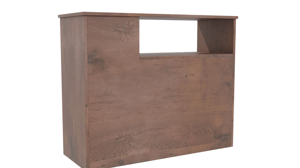 Contemporary Wooden Storage Unit 3D Model - Professional 3D Model Render 4
