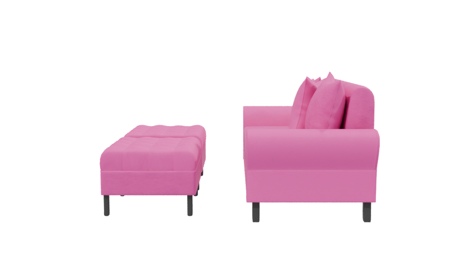 Vibrant Modern L-Shaped Sofa 3D Model - Professional 3D Model Render 2